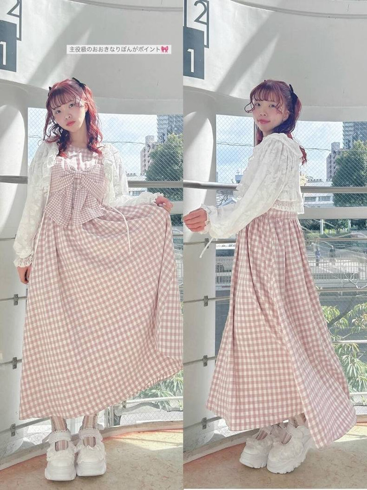 Sweet  Knot Plaid Dress New Ar - Popular Anime Merchandise 评论和价格